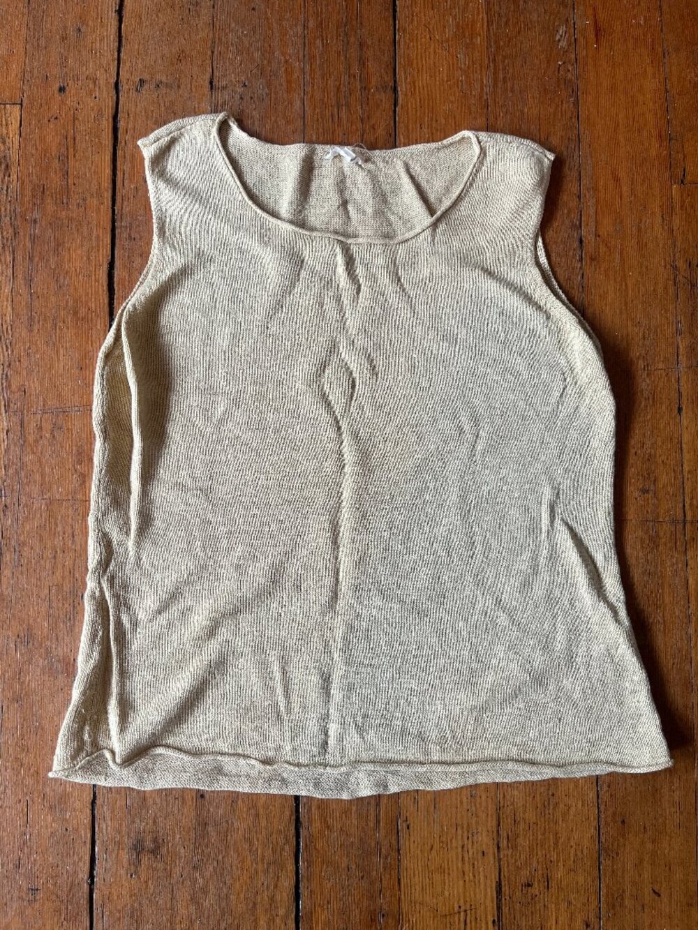 Eileen Fisher yellow linen knit tank top